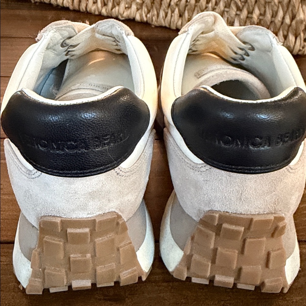 Veronica Beard Chiffon Leopard Retro Sneaker - Beige/White - Picture 3 of 7